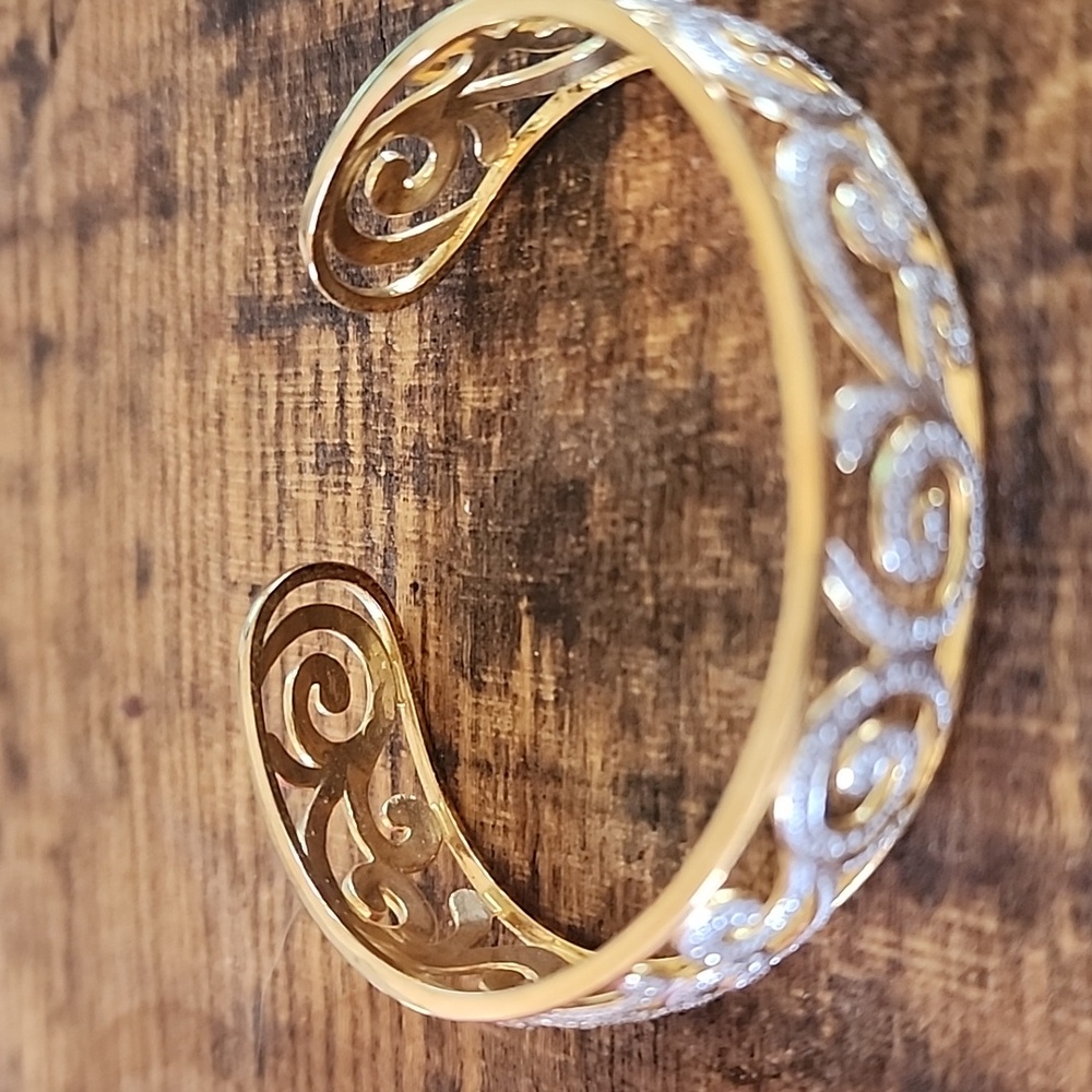 Sterling silver cuff + 18k plated gold Zales